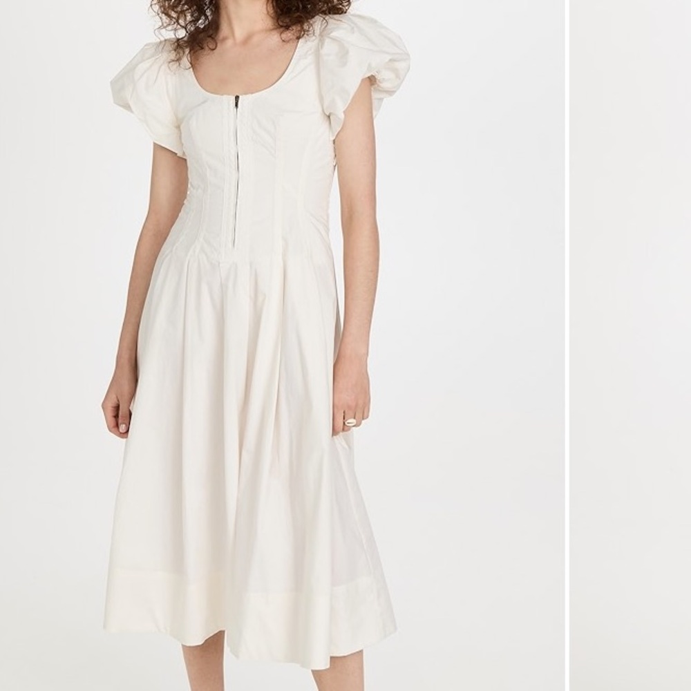 Ulla Johnson Malie dress white midi zip front 4